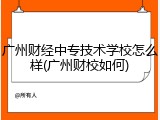 广州财经中专技术学校怎么样(广州财校如何)