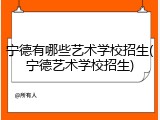 宁德有哪些艺术学校招生(宁德艺术学校招生)