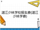 湛江少林学校报名费(湛江少林学费)