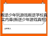 叛逆少年玩游戏叛逆学校真实内幕(叛逆少年游戏真相)