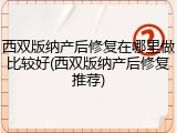 西双版纳产后修复在哪里做比较好(西双版纳产后修复推荐)