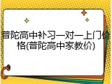 普陀高中补习一对一上门价格(普陀高中家教价)