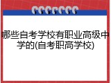哪些自考学校有职业高级中学的(自考职高学校)