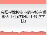 庆阳学数控专业的学校有哪些职中生(庆阳职中数控学校)
