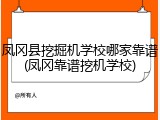 凤冈县挖掘机学校哪家靠谱(凤冈靠谱挖机学校)