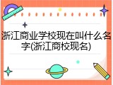 浙江商业学校现在叫什么名字(浙江商校现名)