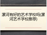 漯河有好的艺术学校吗(漯河艺术学校推荐)