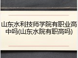 山东水利技师学院有职业高中吗(山东水院有职高吗)