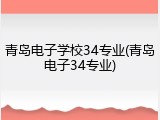 青岛电子学校34专业(青岛电子34专业)
