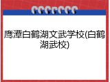 鹰潭白鹤湖文武学校(白鹤湖武校)