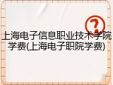 上海电子信息职业技术学院学费(上海电子职院学费)