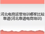 河北电商运营培训哪家比较靠谱(河北靠谱电商培训)