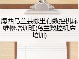 海西乌兰县哪里有数控机床维修培训班(乌兰数控机床培训)