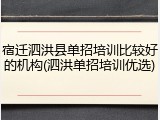 宿迁泗洪县单招培训比较好的机构(泗洪单招培训优选)