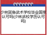 少林延鲁武术学校毕业国家认可吗(少林武校学历认可吗)