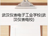 武汉仪表电子工业学校(武汉仪表电校)