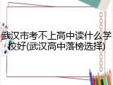 武汉市考不上高中读什么学校好(武汉高中落榜选择)