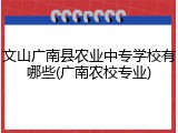 文山广南县农业中专学校有哪些(广南农校专业)