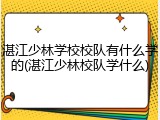 湛江少林学校校队有什么学的(湛江少林校队学什么)