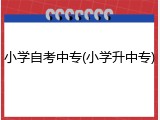 小学自考中专(小学升中专)