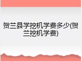 贺兰县学挖机学费多少(贺兰挖机学费)