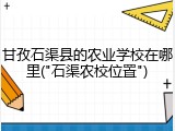 甘孜石渠县的农业学校在哪里("石渠农校位置")