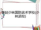 登封少林国防武术学校(少林武校)