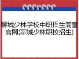 聊城少林学校中职招生简章官网(聊城少林职校招生)