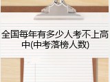 全国每年有多少人考不上高中(中考落榜人数)