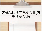 万维科技技工学校专业(万维技校专业)