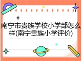 南宁市贵族学校小学部怎么样(南宁贵族小学评价)
