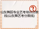 山东舞蹈专业艺考培训分数线(山东舞艺考分数线)