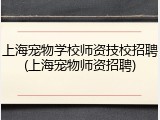 上海宠物学校师资技校招聘(上海宠物师资招聘)