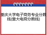 重庆大学电子商务专业分数线(重大电商分数线)