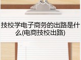技校学电子商务的出路是什么(电商技校出路)