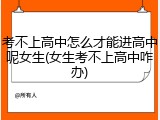考不上高中怎么才能进高中呢女生(女生考不上高中咋办)
