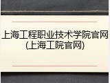 上海工程职业技术学院官网(上海工院官网)
