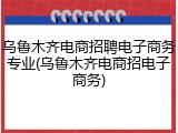 乌鲁木齐电商招聘电子商务专业(乌鲁木齐电商招电子商务)