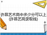 许昌艺术高中多少分可以上(许昌艺高录取线)