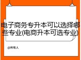 电子商务专升本可以选择哪些专业(电商升本可选专业)
