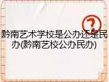 黔南艺术学校是公办还是民办(黔南艺校公办民办)