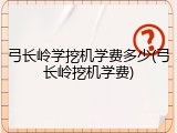 弓长岭学挖机学费多少(弓长岭挖机学费)