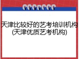 天津比较好的艺考培训机构(天津优质艺考机构)