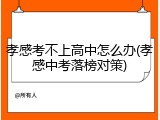 孝感考不上高中怎么办(孝感中考落榜对策)