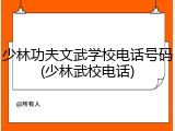 少林功夫文武学校电话号码(少林武校电话)