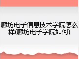 廊坊电子信息技术学院怎么样(廊坊电子学院如何)