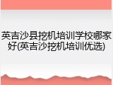 英吉沙县挖机培训学校哪家好(英吉沙挖机培训优选)