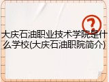 大庆石油职业技术学院是什么学校(大庆石油职院简介)