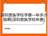 深圳贵族学校学费一年多少钱啊(深圳贵族学校年费)