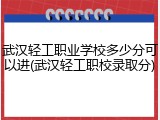 武汉轻工职业学校多少分可以进(武汉轻工职校录取分)